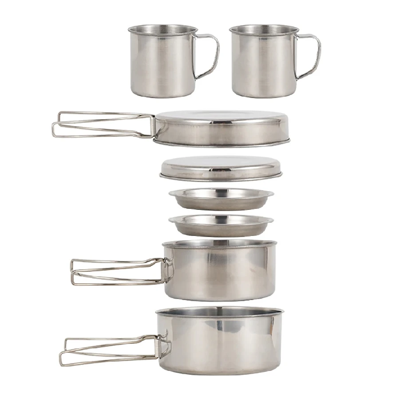 Camping Cooking Set Large - Ensemble de 8 ustensiles de cuisine