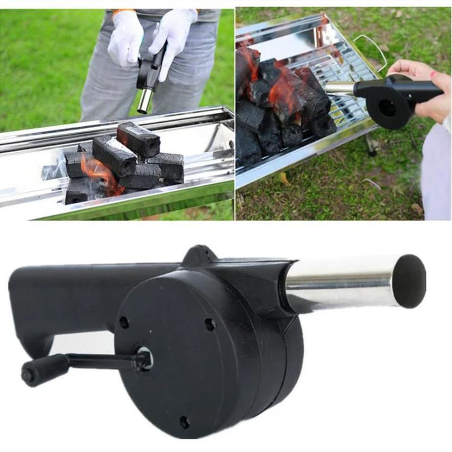Camping Cooking Accessories Set - Ventilateur manuel à manivelle pour barbecue,