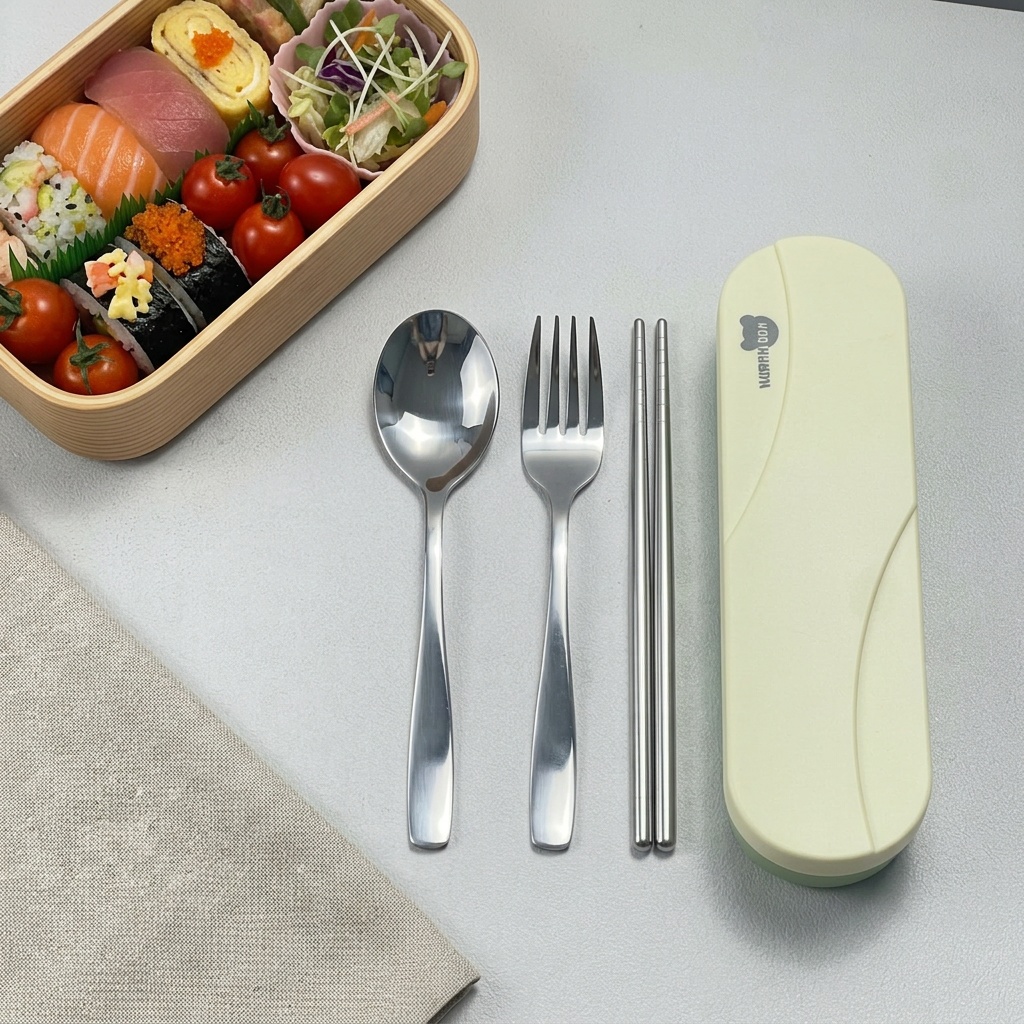 Camping Cooking Utensils Kit - Ensemble de couverts portables en acier
