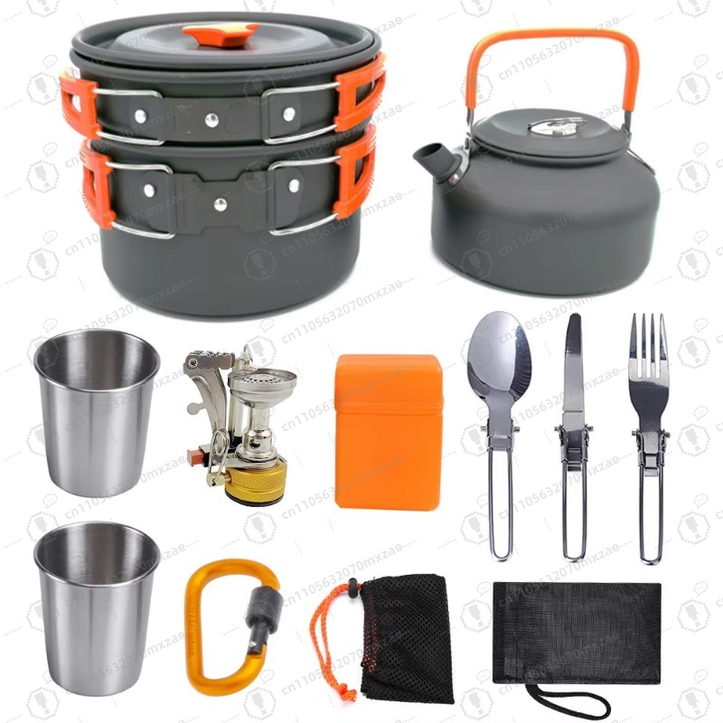 Camping Cooking Accessories Set - Batterie de cuisine extérieure en aluminium,