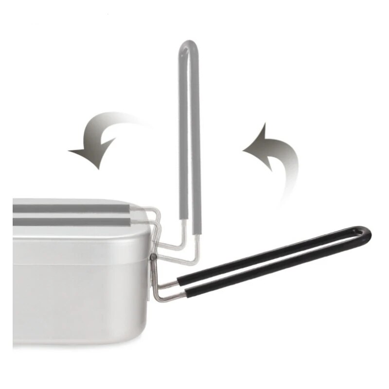 Camping Cooking Dishes - Boîtes à déjeuner en aluminium 800/1400ML,
