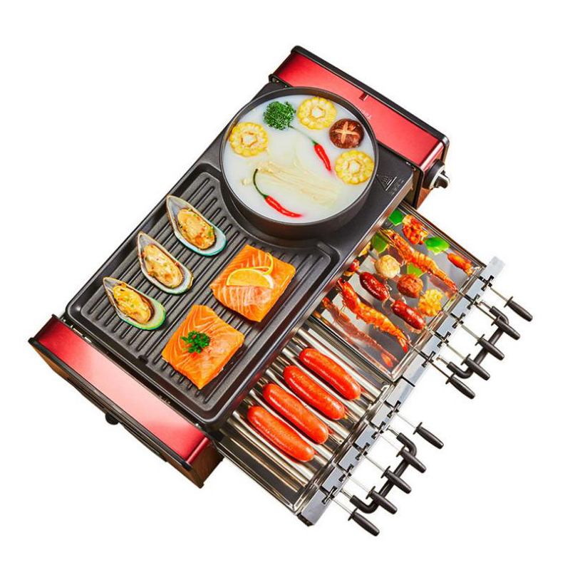 Camping Cooking Hot Plate - Machine à barbecue électrique antiadhésive pour