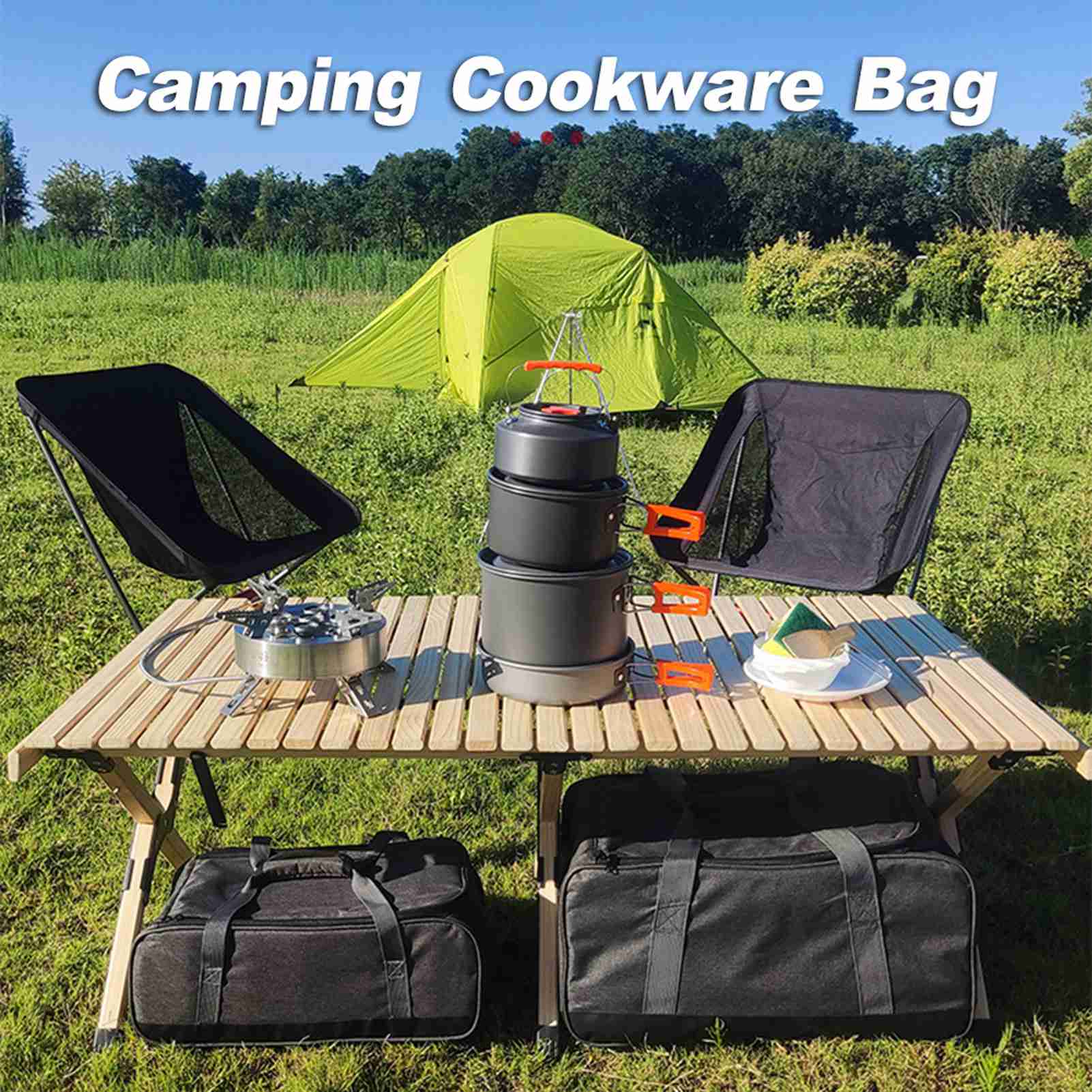 Camping Cooking On Fire - Sac fourre-tout de cuisine, sac d'ustensiles