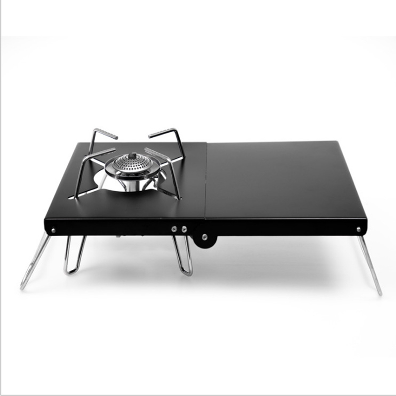 Camping Cooking Table With Windshield - Support de table pliable pour réchaud