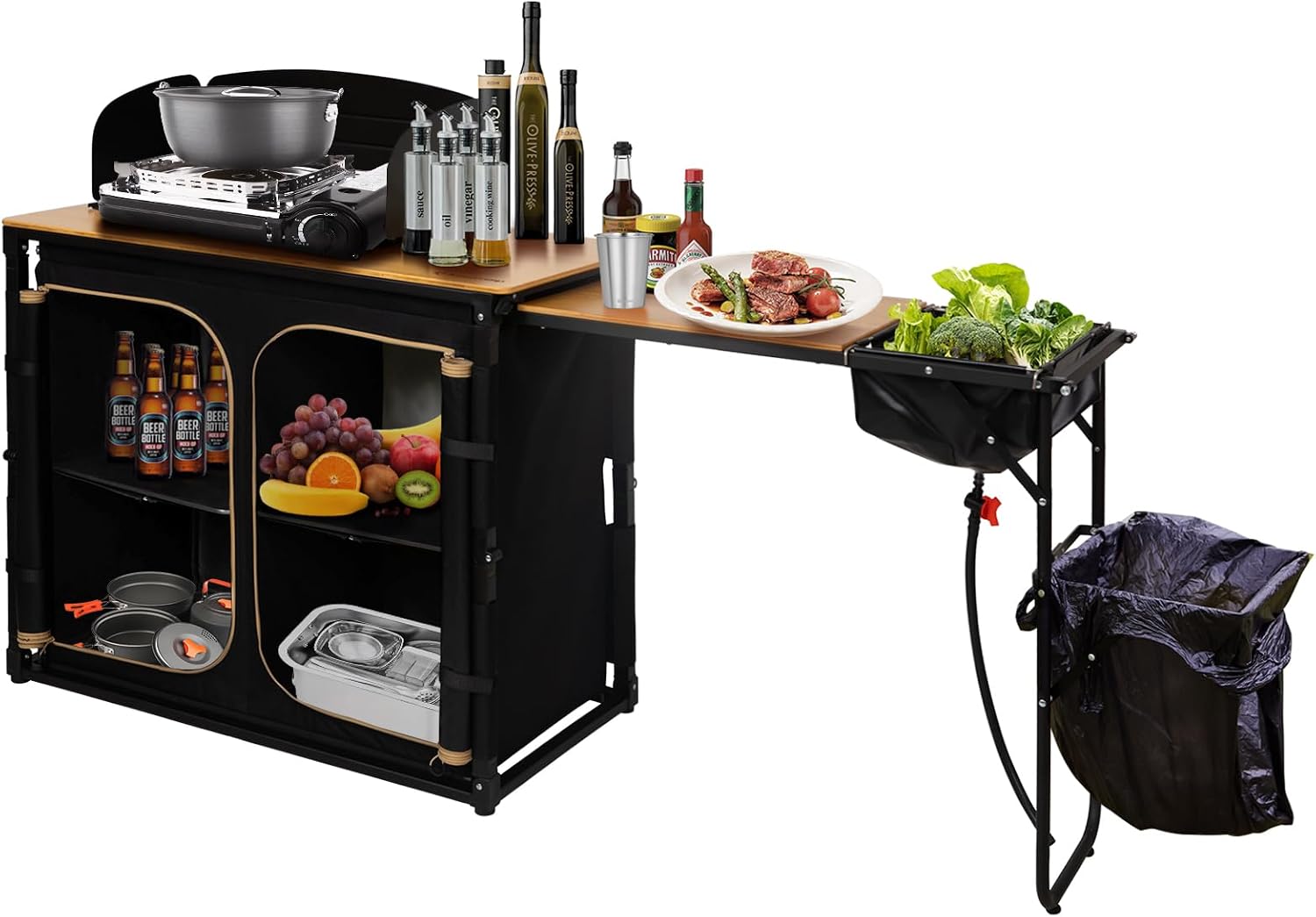 Table de camping pliante en ba - Camping Cooking Table With Windshield avis et prix