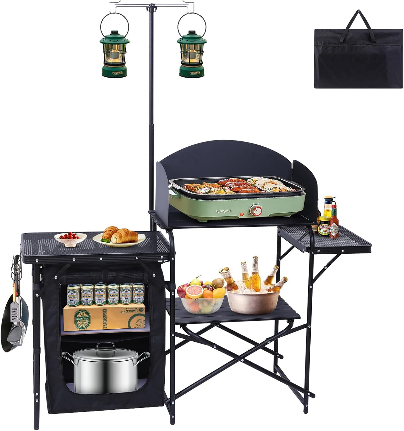 Station de cuisine de camping, - Camping Cooking Table With Windshield avis et prix