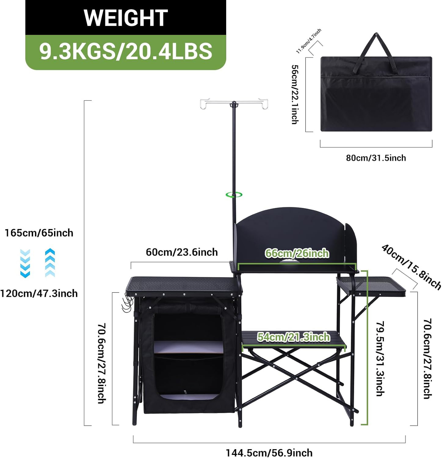 Station de cuisine de camping, - Camping Cooking Table With Windshield avis et prix