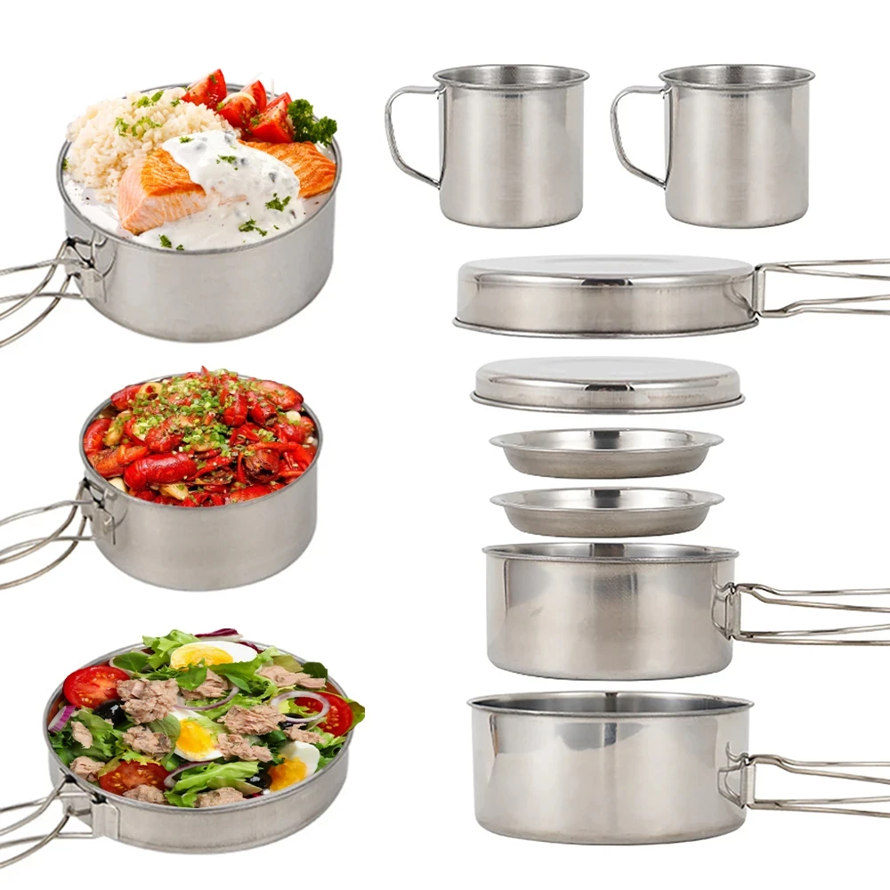 8 pièces/ensemble ustensiles d - Camping Cooking Set Large avis et prix