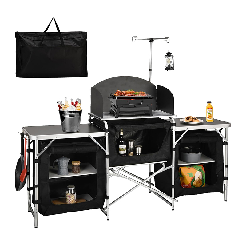 Personnalisé polyvalent 3 armo - Camping Cooking Table With Windshield avis et prix