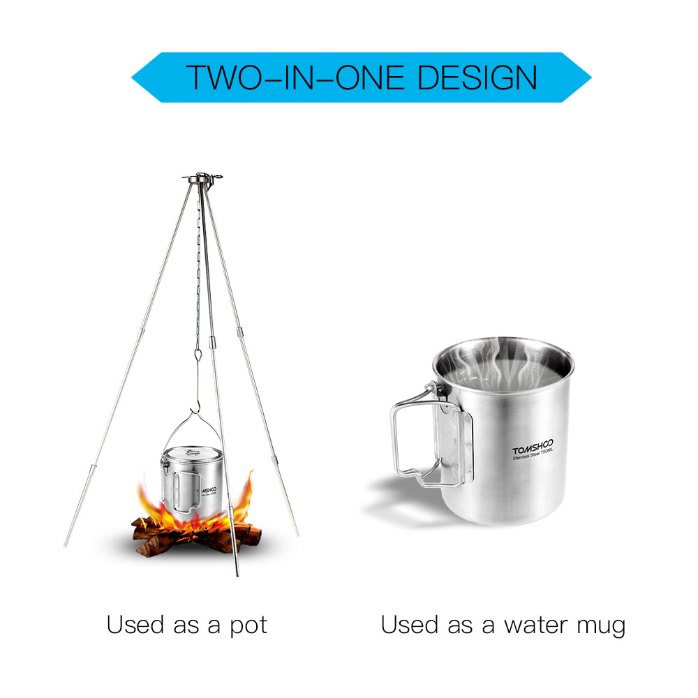 TOMSHOO – pot en acier inoxyda - Camping Cooking Cup avis et prix