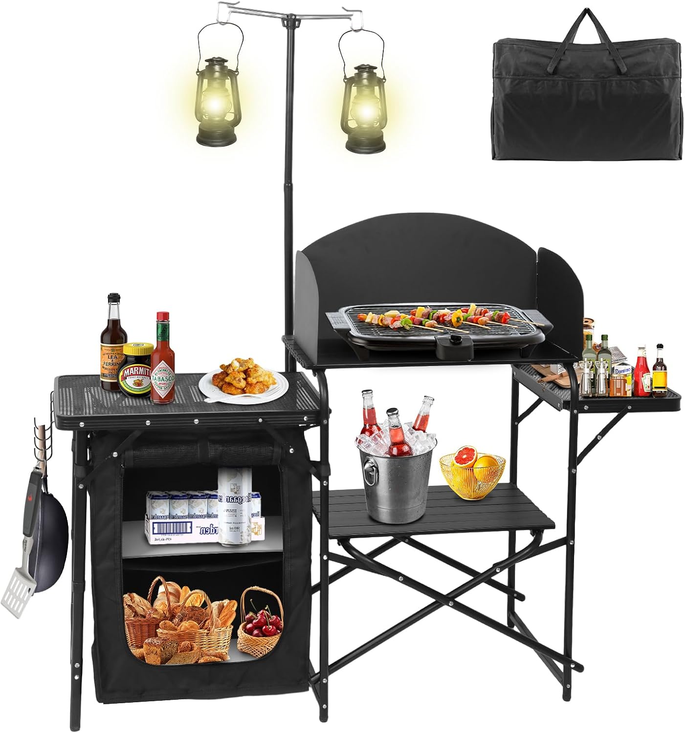 Station de cuisine de camping  - Camping Cooking Table With Windshield avis et prix
