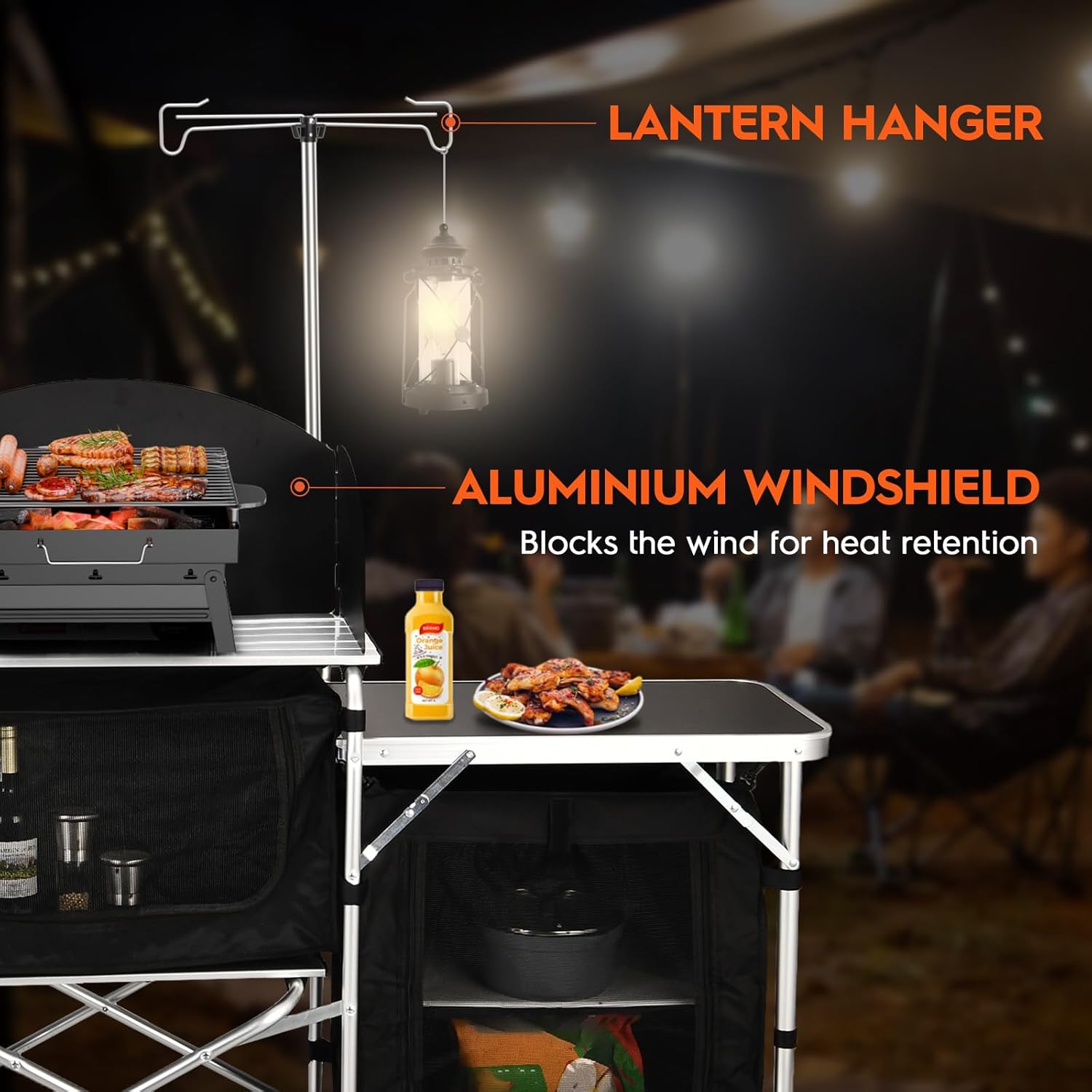 Table de cuisine pliante en al - Camping Cooking Table With Windshield avis et prix