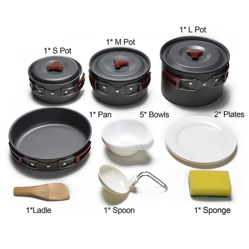 Kit de batterie de cuisine de  - Camping Cooking Set Large avis et prix