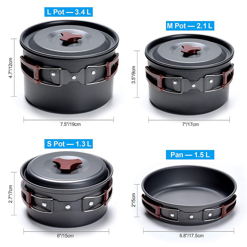 Kit de batterie de cuisine de  - Camping Cooking Set Large avis et prix